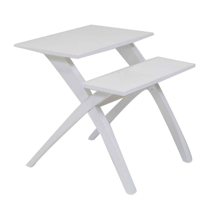 TAVOLINETTO 2 LIVELLI BIANCO CM 60X60X60