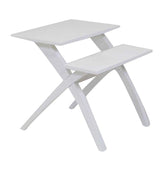 TAVOLINETTO 2 LIVELLI BIANCO CM 60X60X60