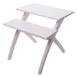 TAVOLINETTO 2 LIVELLI BIANCO CM 60X60X60