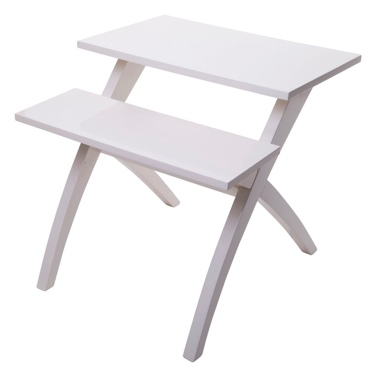 TAVOLINETTO 2 LIVELLI BIANCO CM 60X60X60