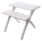 TAVOLINETTO 2 LIVELLI BIANCO CM 60X60X60