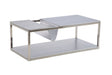 TAVOLINETTO DA CAFFE' P/GIORNALI  RETTANGOLARE ARGENTO CM 120X60X42