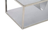TAVOLINETTO DA CAFFE' P/GIORNALI  RETTANGOLARE ARGENTO CM 120X60X42