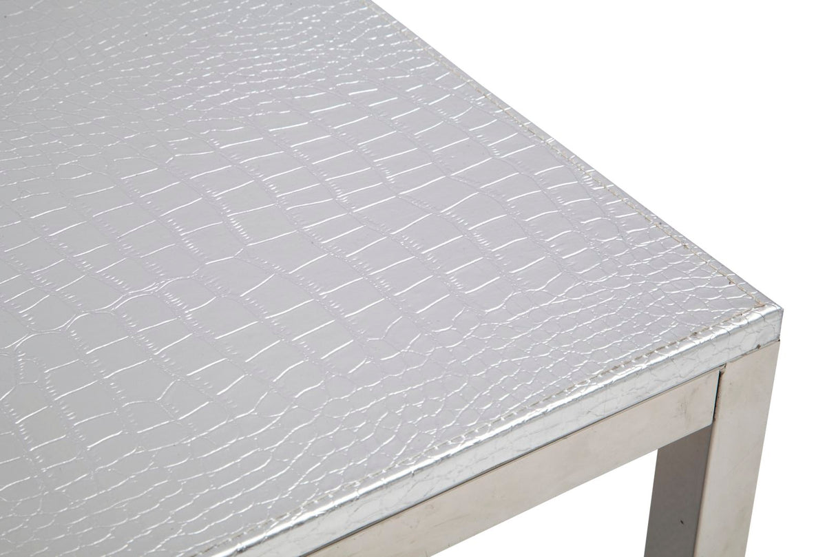 TAVOLINETTO DA CAFFE' P/GIORNALI  RETTANGOLARE ARGENTO CM 120X60X42