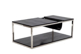 TAVOLINETTO DA CAFFE' P/GIORNALI  RETTANGOLARE NERO CM 120X60X42