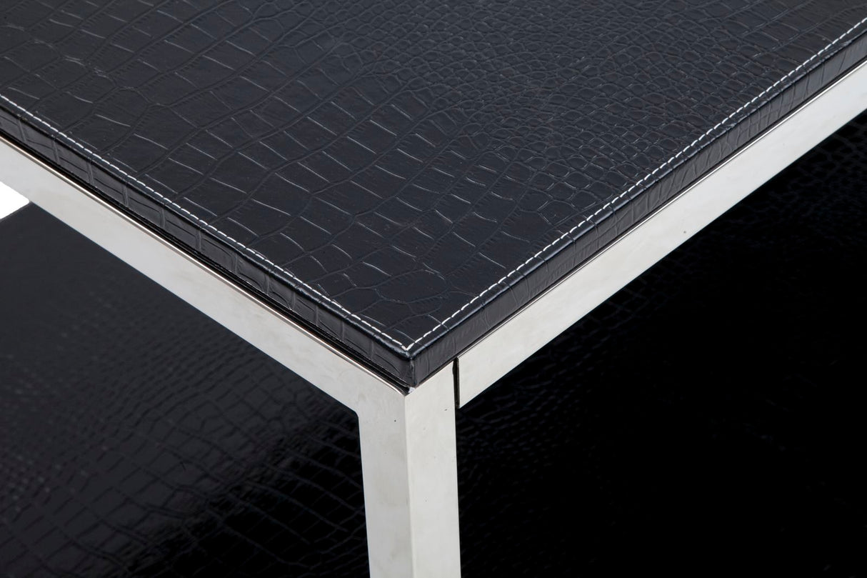 TAVOLINETTO DA CAFFE' P/GIORNALI  RETTANGOLARE NERO CM 120X60X42