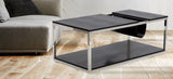 TAVOLINETTO DA CAFFE' P/GIORNALI  RETTANGOLARE NERO CM 120X60X42