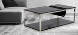 TAVOLINETTO DA CAFFE' P/GIORNALI  RETTANGOLARE NERO CM 120X60X42