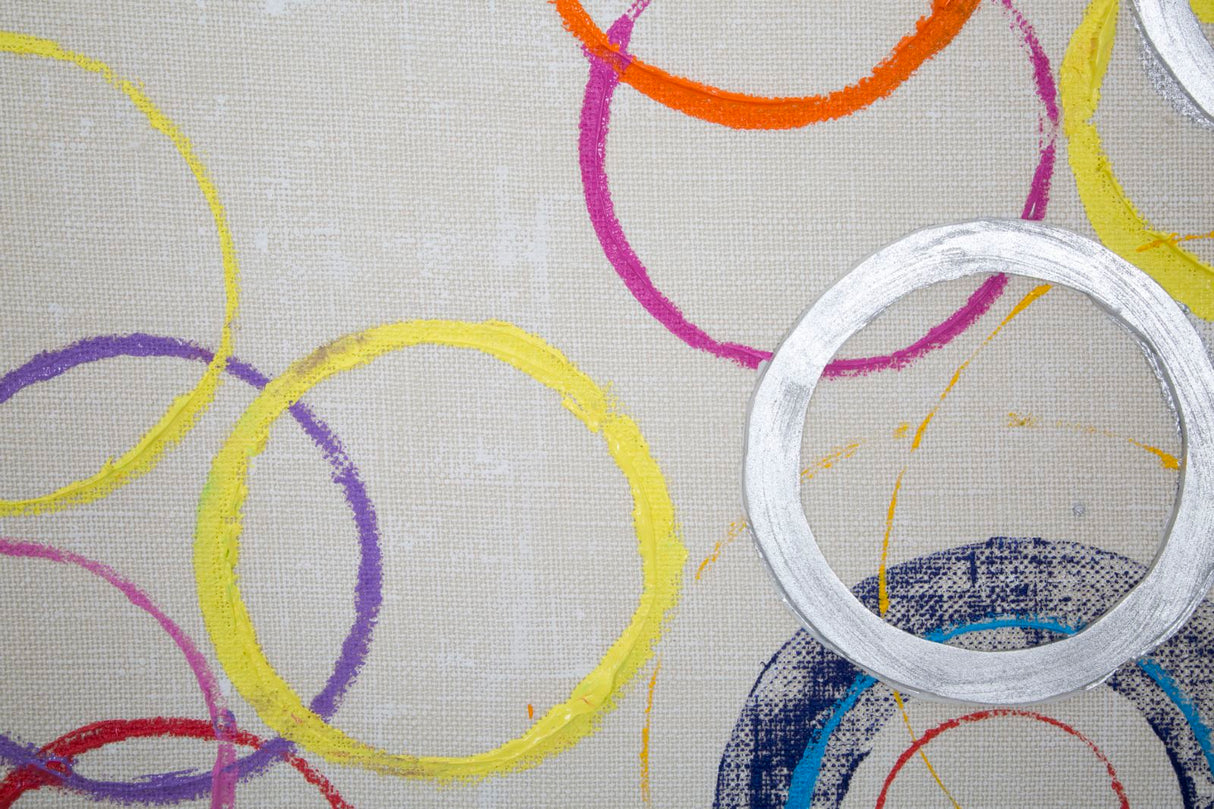 DIPINTO SU TELA FLOATING CIRCLES -B- CM 80X3X80