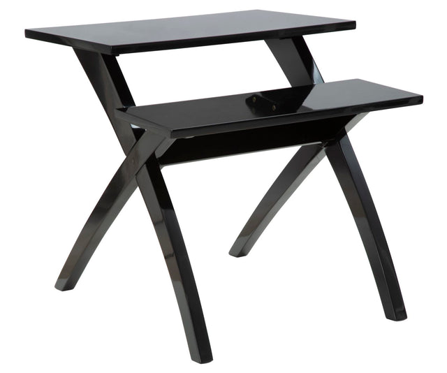 TAVOLINETTO 2 LIVELLI NERO CM 60X60X60