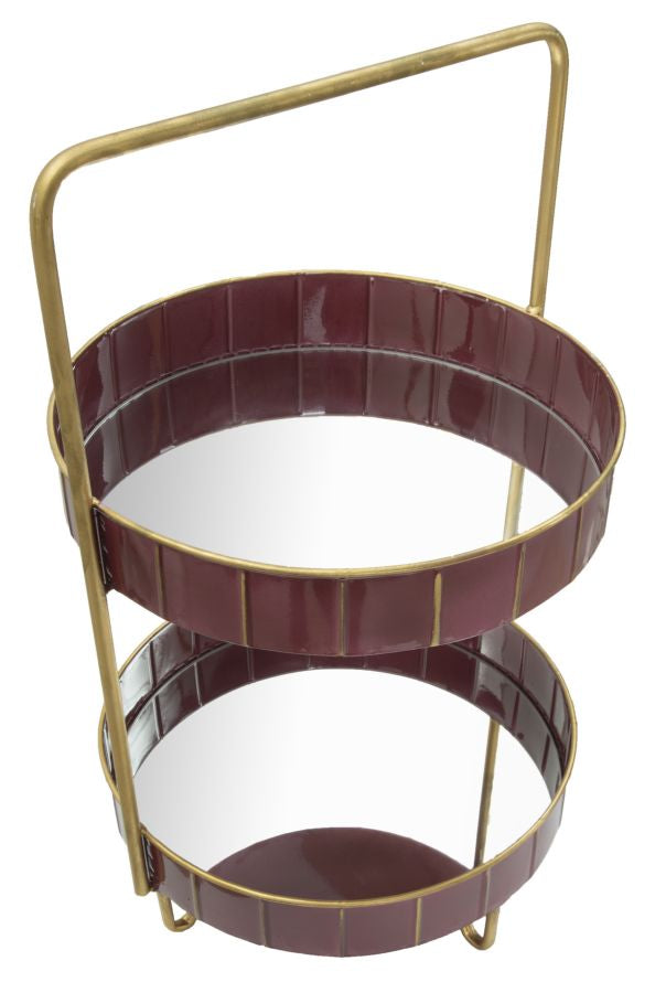 S/TASCHE DOUBLE GLAM BORDEAUX CM 36