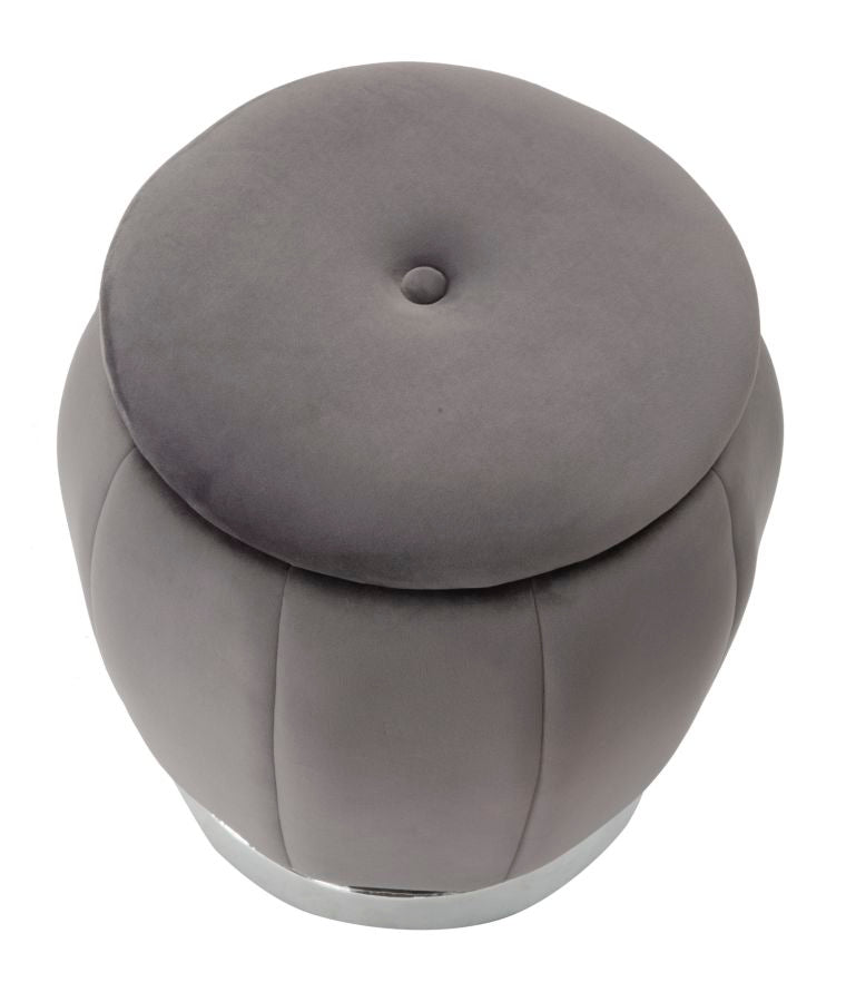 PUFF/CONTENITORE PARIS GRIGIO/SILVER CM Ø 43X43
