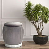 PUFF/CONTENITORE PARIS GRIGIO/SILVER CM Ø 43X43