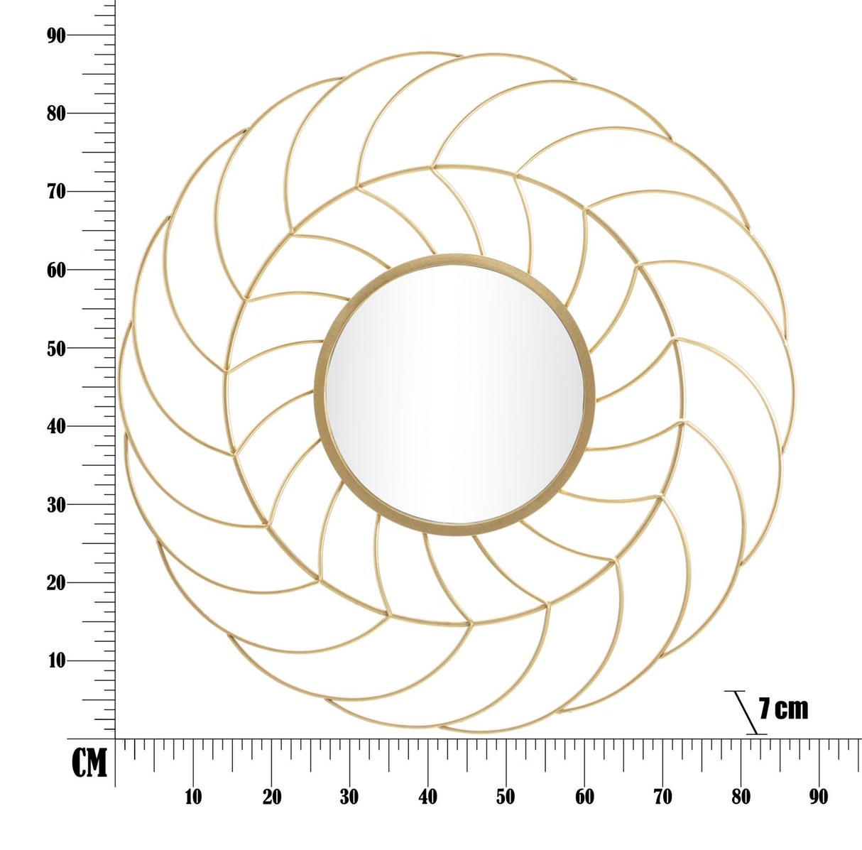 SPECCHIO SUNFLOWER CM Ø 88X7 (MISURA SPECCHIO CM Ø 33)