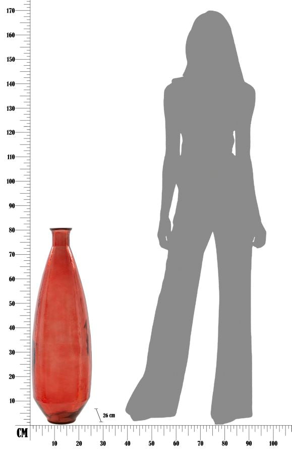 VASO ADOBE VETRO RICICLATO CM Ø 26X80  (MADE IN SPAIN)