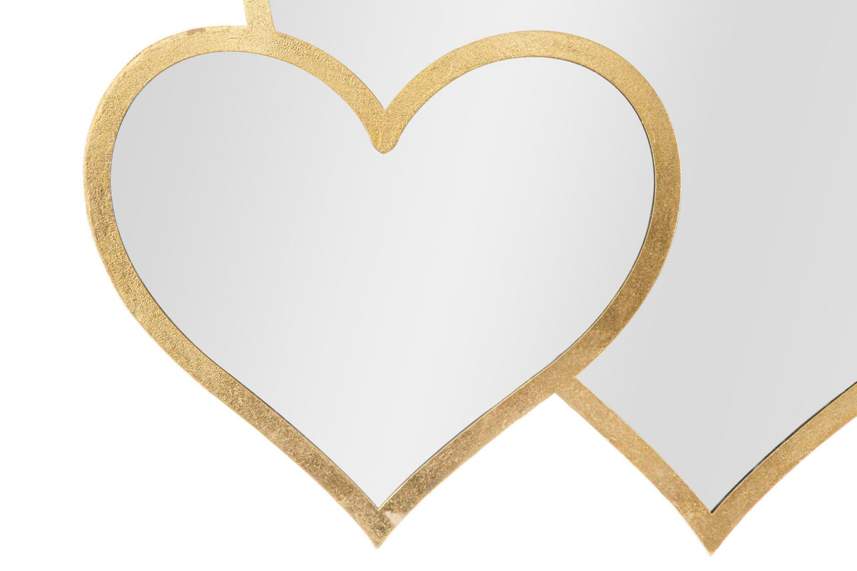 SPECCHIO GLAM DOUBLE HEART CM 65X2X50 (MISURA INTERNA CM 60X45)