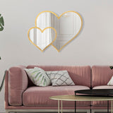 SPECCHIO GLAM DOUBLE HEART CM 65X2X50 (MISURA INTERNA CM 60X45)