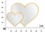 SPECCHIO GLAM DOUBLE HEART CM 65X2X50 (MISURA INTERNA CM 60X45)