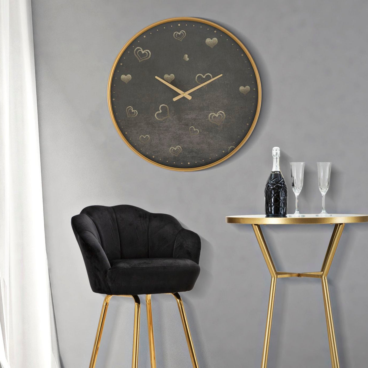 OROLOGIO DA MURO HEARTS CM Ø 60X6