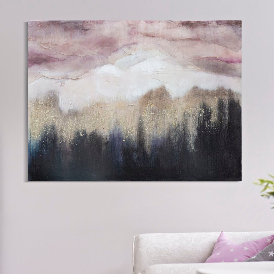 DIPINTO SU TELA PINK MOUNTAIN CM 80X2,7X60