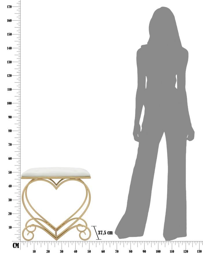 SGABELLO HEART CREMA CM 50X37,5X51,5