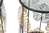 TAVOLINETTI FOGLIE GLAM COPPIA CM Ø 38X55-33X50