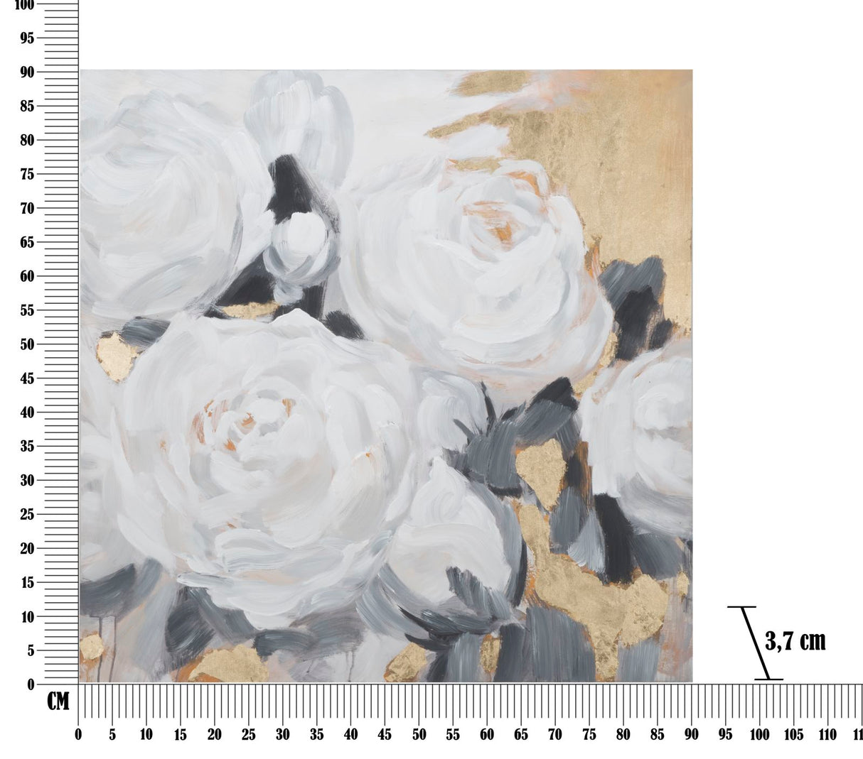 DIPINTO SU TELA WHITE FLOWER -A- CM 90X3,7X90