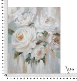 DIPINTO SU TELA CREM FLOWER CM 80X3,7X100