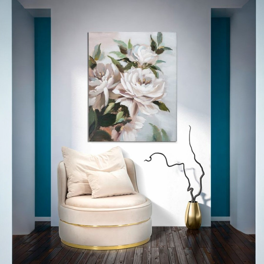 DIPINTO SU TELA FLOWER&LEAF CM 80X3,7X100