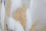 DIPINTO SU TELA WHITE/GOLD FLOWER CM 80X3,7X100