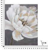 DIPINTO SU TELA WHITE/GOLD FLOWER CM 80X3,7X100