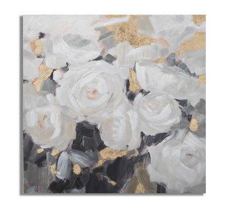 DIPINTO SU TELA WHITE FLOWER -B- CM 90X3