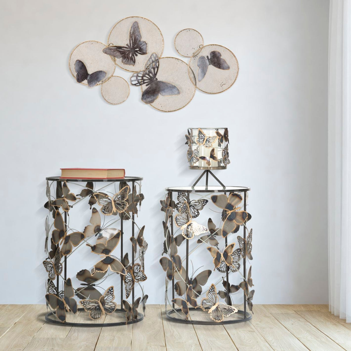 PANNELLO IN FERRO BUTTERFLY DARK CM 66X5X38