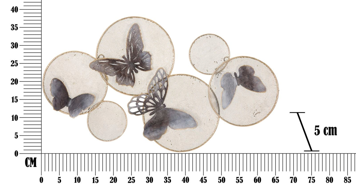 PANNELLO IN FERRO BUTTERFLY DARK CM 66X5X38