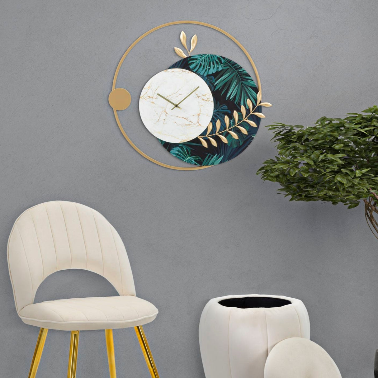 OROLOGIO DA MURO ROUNDY GREEN CM 65X4,5X60