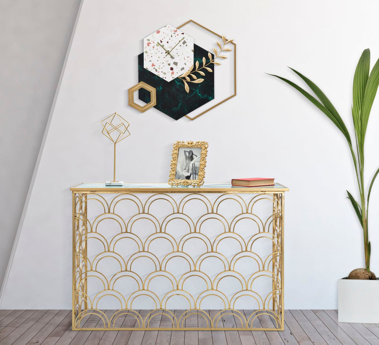 OROLOGIO DA MURO HEXAGON CM 62X4,5X62