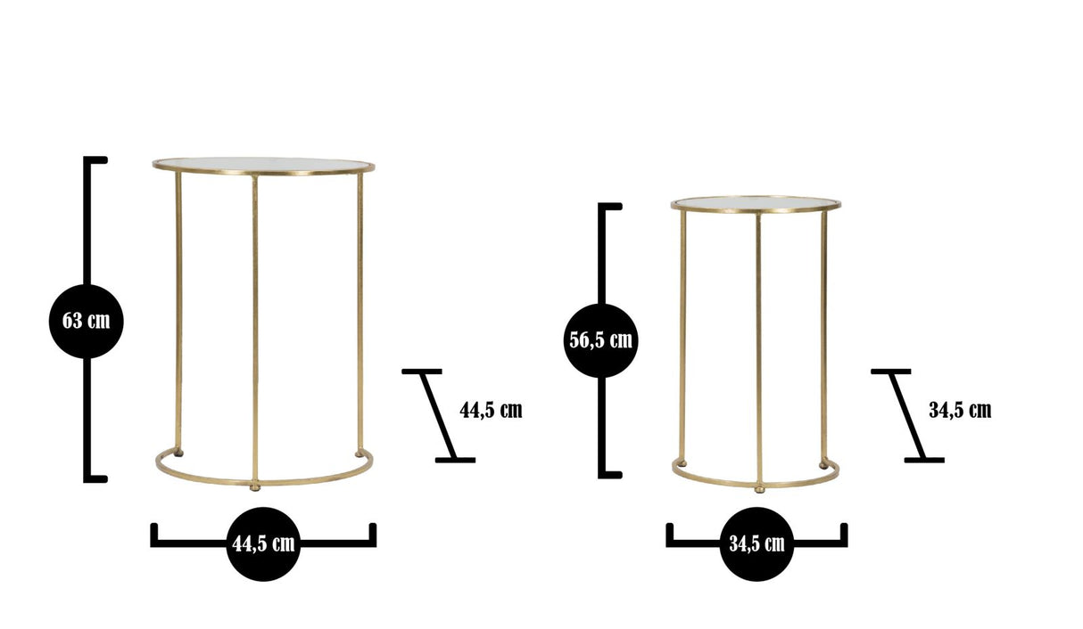 TAVOLINETTI GLAM SIMPLY COPPIA CM Ø 44,5X63-34,5X56,5