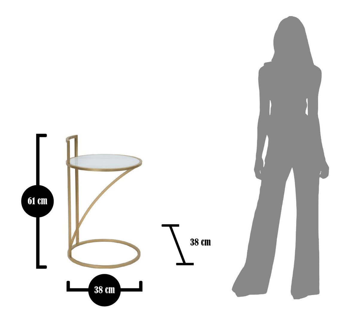 TAVOLINETTO GLAM SOFY CM Ø 38X61