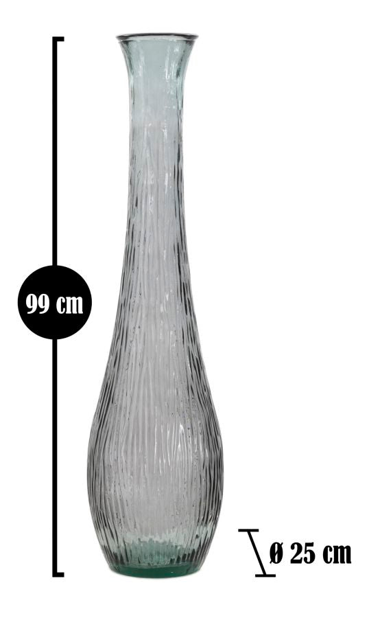 VASO JARRON ARABE VETRO RICICLATO FUMO CM Ø 25X99 (MADE IN SPAIN)