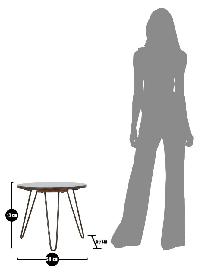 TAVOLO DA CAFFE' MUSTANG ROT. CM Ø 50X45 (LEGNO DI ACACIA NILOTICA)