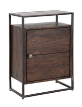 COMODINO 1DOOR BURN CM 45X30X66 (LEGNO DI ACACIA NILOTICA)
