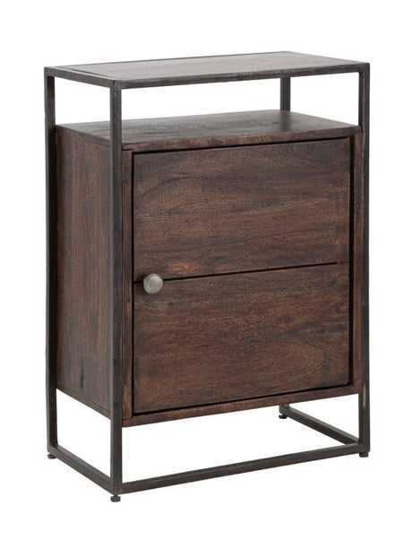 COMODINO 1DOOR BURN CM 45X30X66 (LEGNO DI ACACIA NILOTICA)