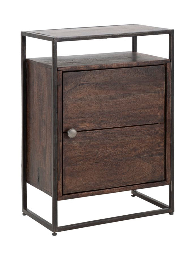 COMODINO 1DOOR BURN CM 45X30X66 (LEGNO DI ACACIA NILOTICA)
