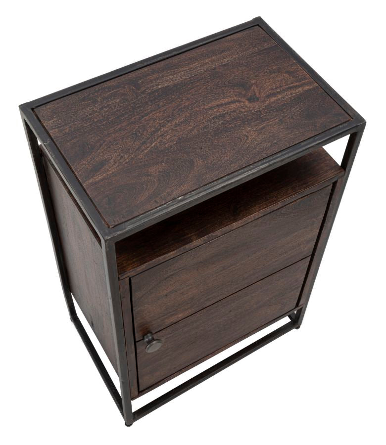 COMODINO 1DOOR BURN CM 45X30X66 (LEGNO DI ACACIA NILOTICA)