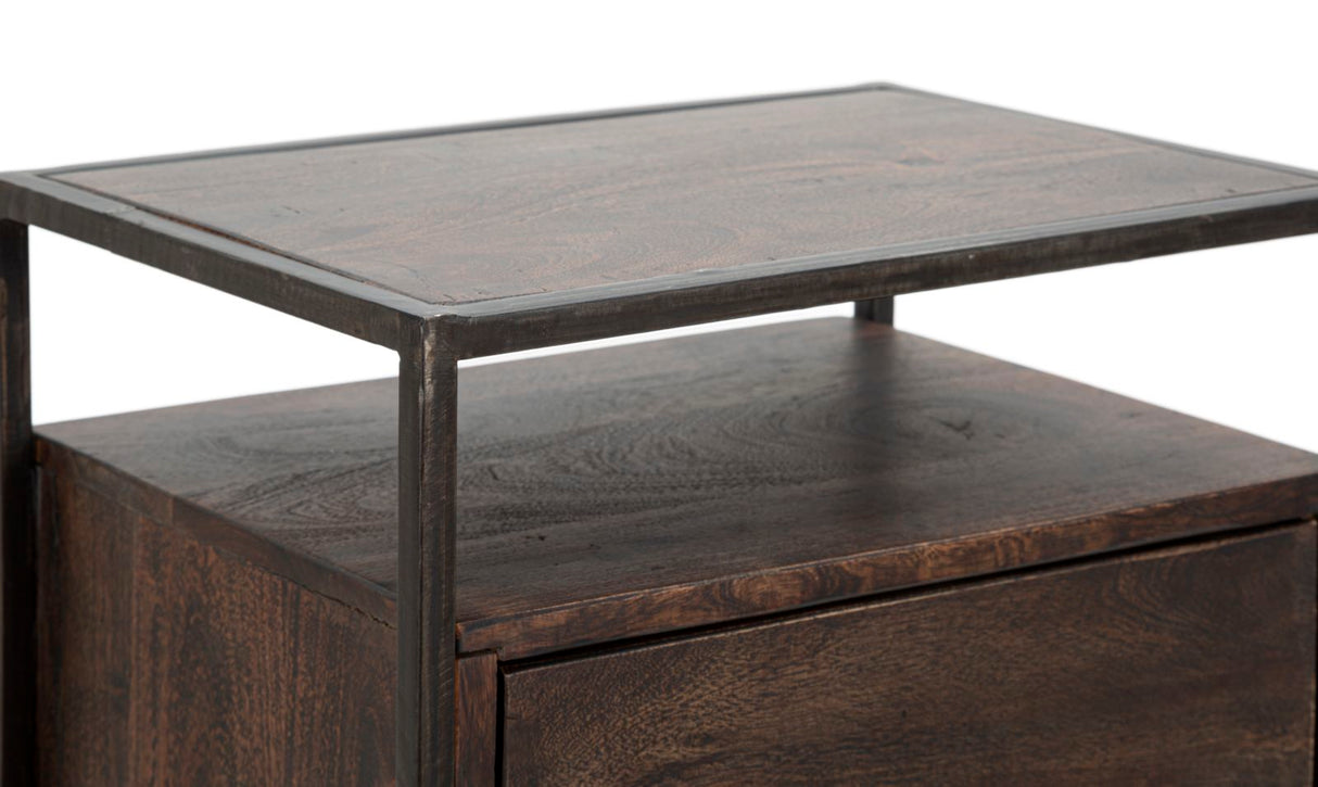 COMODINO 1DOOR BURN CM 45X30X66 (LEGNO DI ACACIA NILOTICA)
