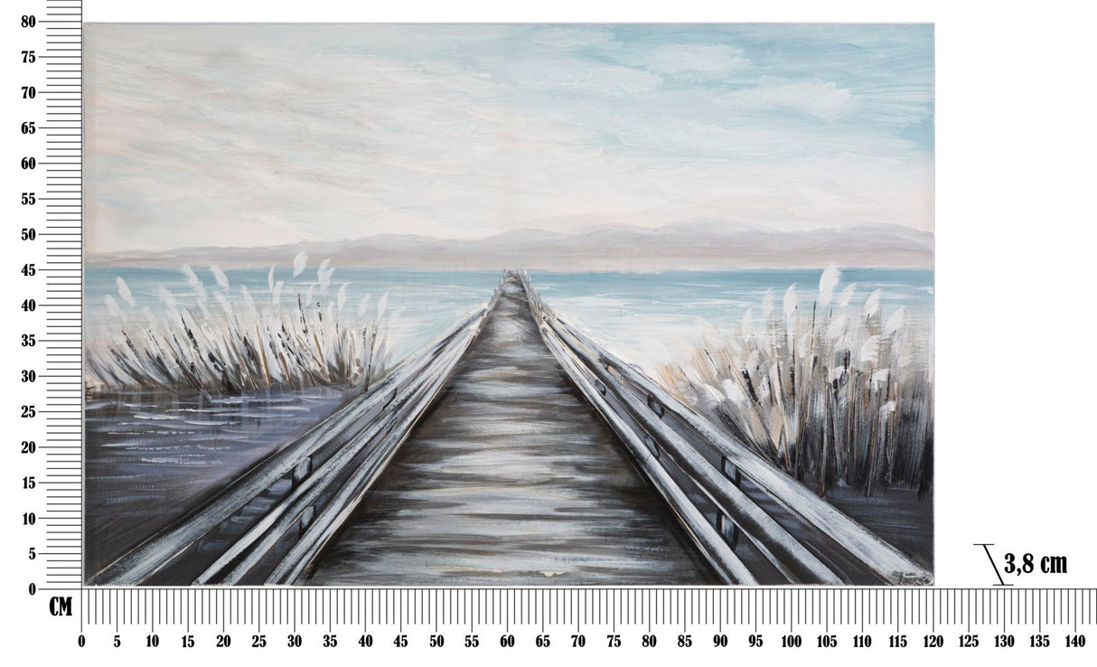 DIPINTO SU TELA PONTILE CM 120X3,8X80