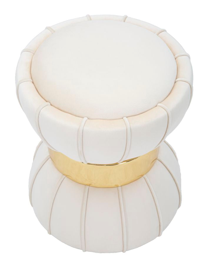 SGABELLO FLOWER CREMA CM Ø 40X44