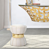 SGABELLO FLOWER CREMA CM Ø 40X44