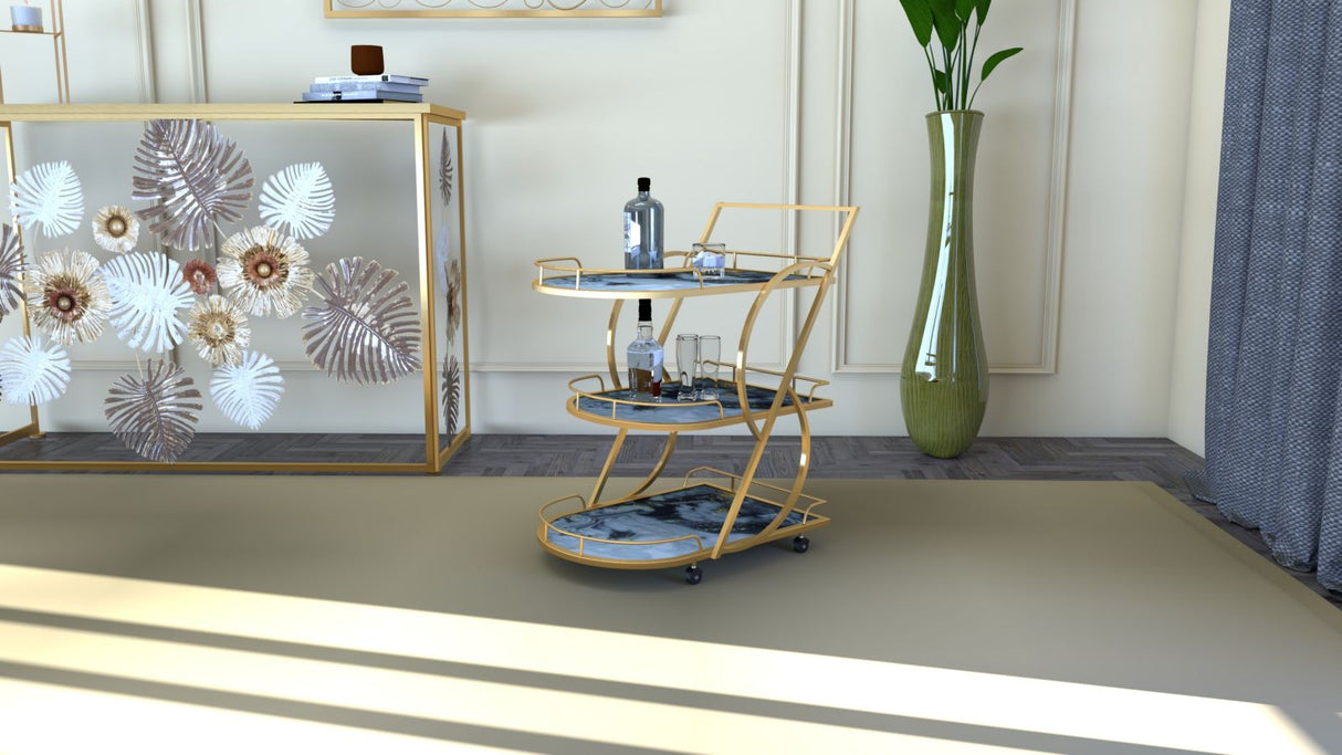 CARRELLO MARBLE GLASS MIX CM 71X45,5X84,5