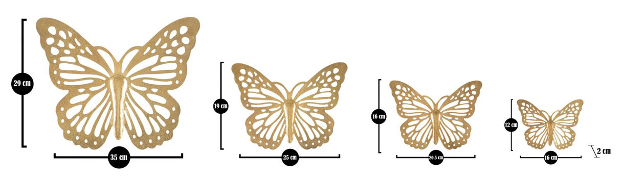 FARFALLE DA MURO SET 4 PZ - FERRETTI